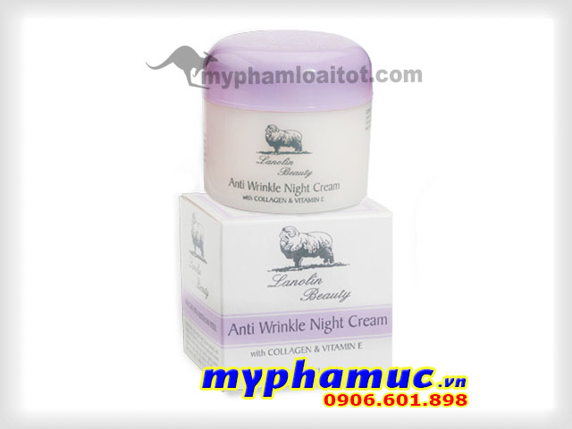 Kem nhau thai cừu Lanolin Beauty Anti Wrinkle Night Cream 100g