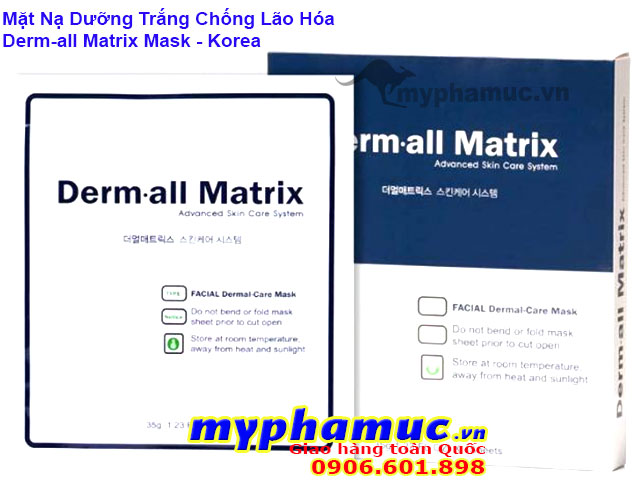 [Set 4 miếng] Mặt Nạ Dưỡng Trắng Chống Lão Hóa Derm All Matrix Facial Dermal Care Mask