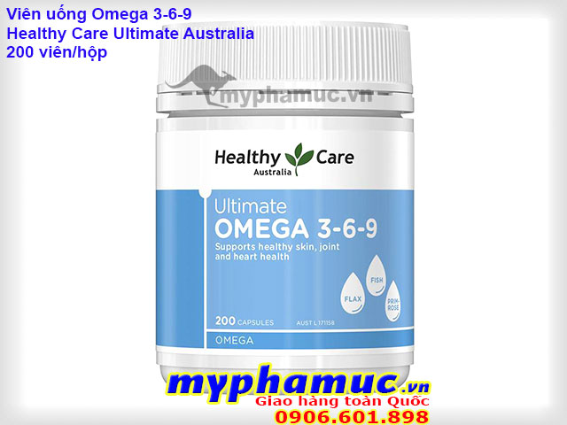 Viên Uống Omega 3.6.9 Healthy Care Ultimate Australia 200viên | Date 10.2023